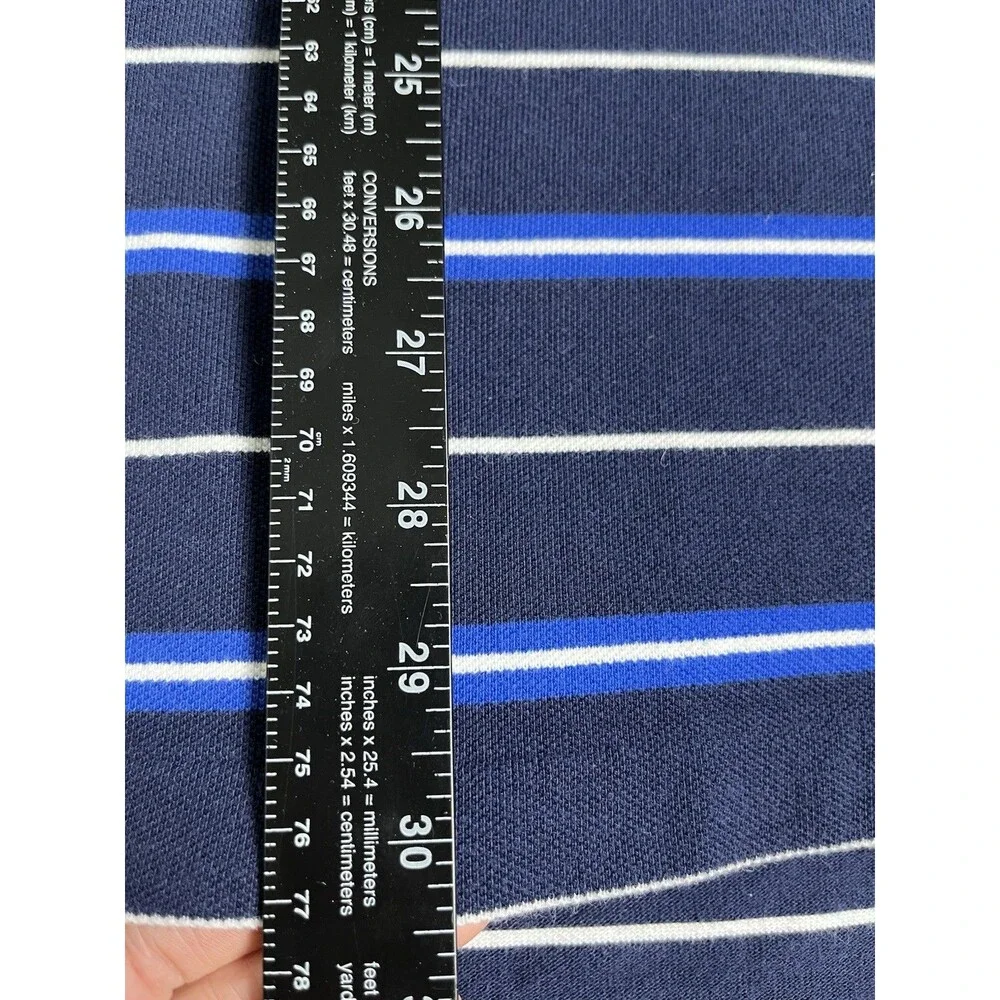 VTG 90s Y2K Polo Ralph Lauren Men's XL Polo Shirt Navy Blue Striped Short Sleeve